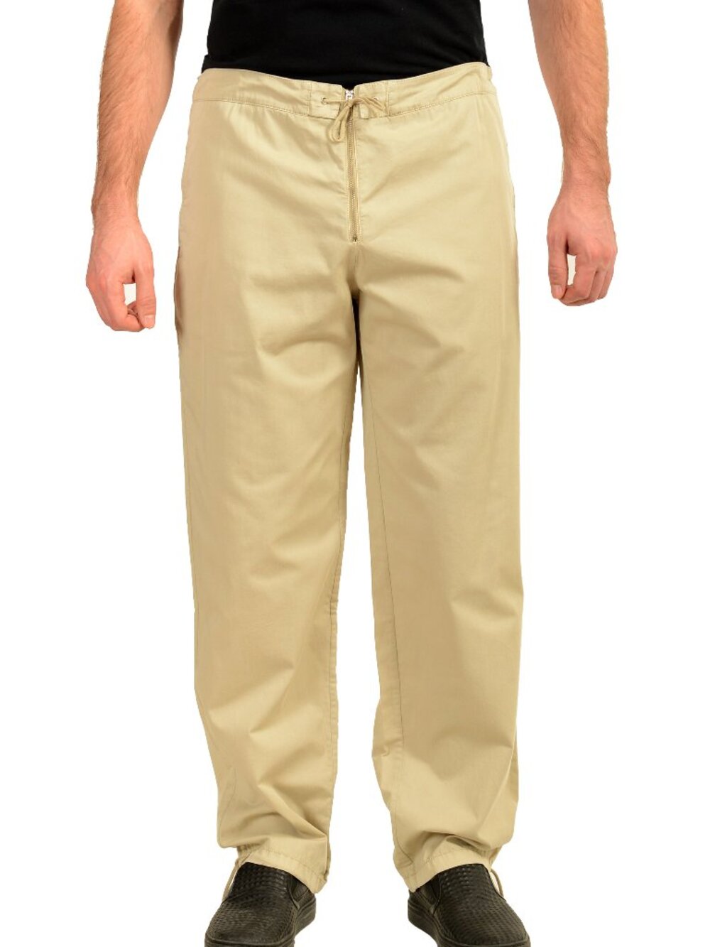 Malo Men's Beige Flat Front Casual Pants US 38 IT 54
